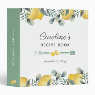 Lemons & Eucalyptus Recipe Cookbook Binder