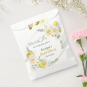 lemons Eucalyptus Rose Bridal Shower Thank You Favour Bag