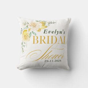  lemons Eucalyptus Rose Citrus Bridal Shower  Throw Pillow