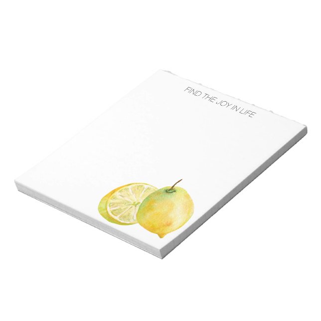 Lemons Find Joy in Life Personalized Notepad (Rotated)