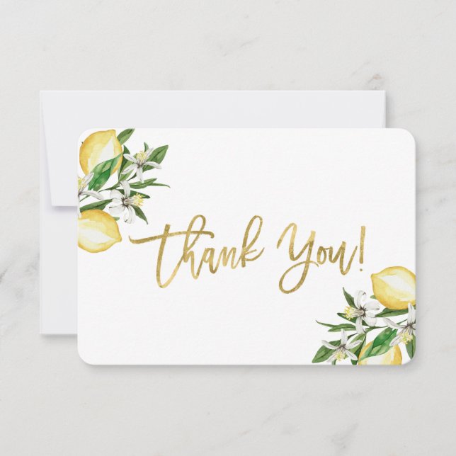Lemons floral Thank You Card (Front)