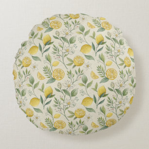 Lemons & Flowers Pattern  Accent Pillow