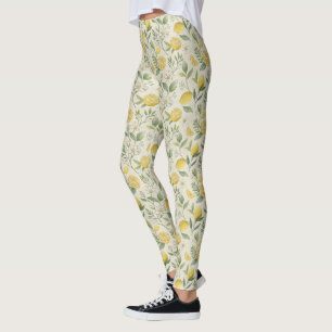 Lemons & Flowers Pattern  Leggings