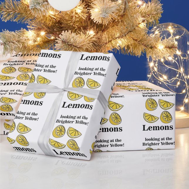 Lemons Fruit Looking At The Brighter Yellow Lemons Wrapping Paper (Holidays)