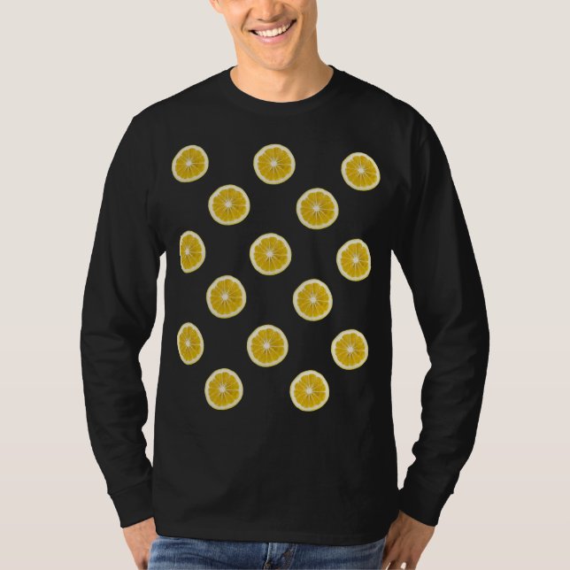 Lemons Fruit Pattern T-Shirt (Front)