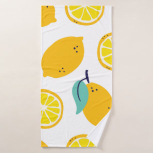 Lemons fruits seamless pattern bath towel