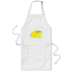 Lemons fruits watercolor Custom Long Apron