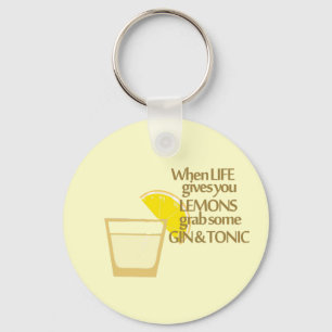 lemons gin and tonic keychain