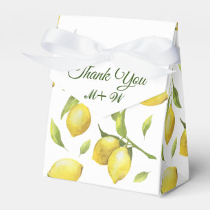 Lemons & Greenery Watercolor Gift Wedding Favor Box