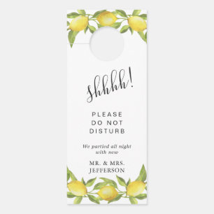 Lemons & Greenery Wedding Welcome Do Not Disturb Door Hanger