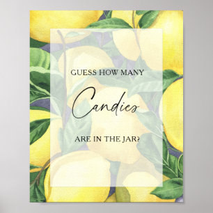 Lemons -guess how many candies game poster