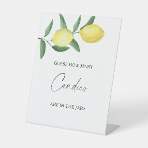 Lemons -guess how many candies Poster Pedestal Sign
