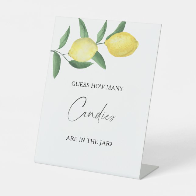 Lemons -guess how many candies Poster Pedestal Sign (Front)