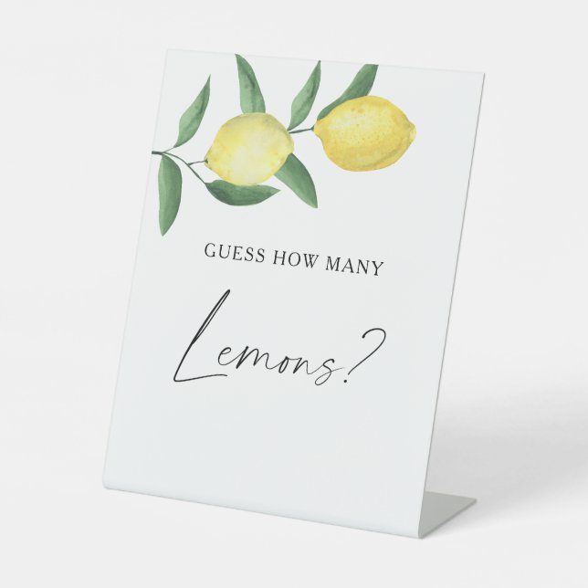 Lemons - guess how many lemons pedestal sign (Front)
