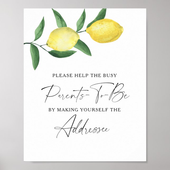Lemons - Help the Busy Parents-to-Be Addressee Poster (Front)