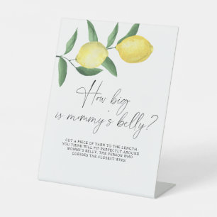 Lemons - how big is mommy's belly game pedestal sign