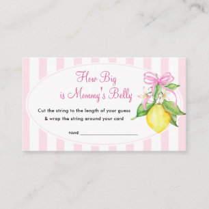 Lemons How Big is Mommy's Belly Game Ticket Enclosure Card