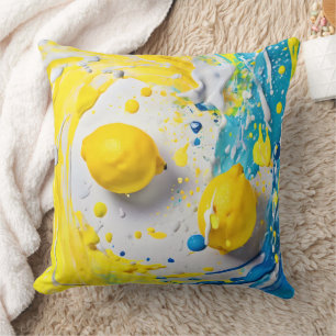 Lemons in a Splash Throw Pillow