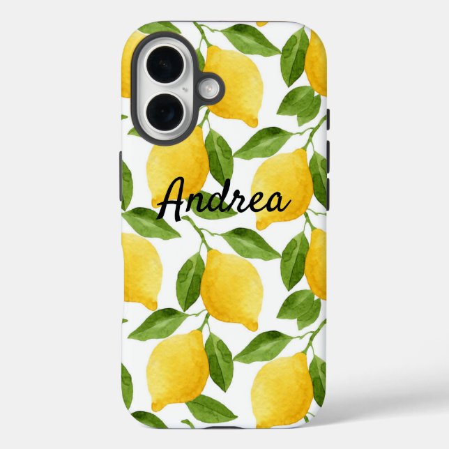 Lemons iPhone case monogrammed  (Back)