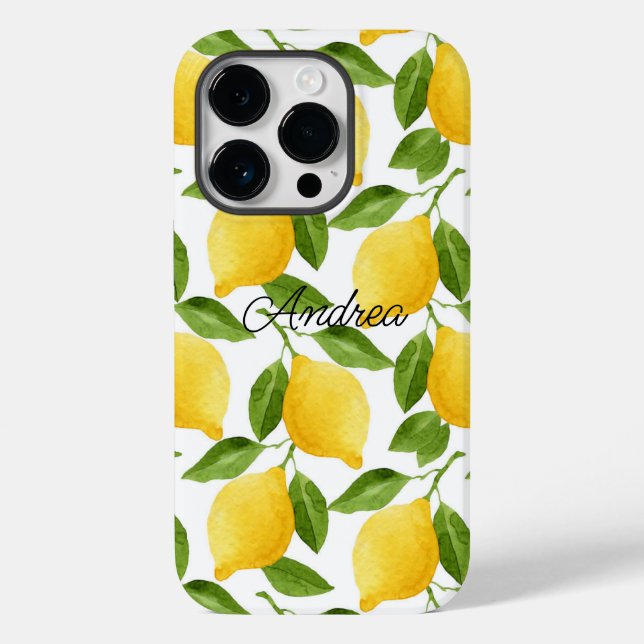 Lemons iPhone case monogrammed  (Back)