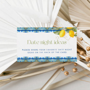 Lemons Italian Tiles Bridal Shower Date Night Enclosure Card