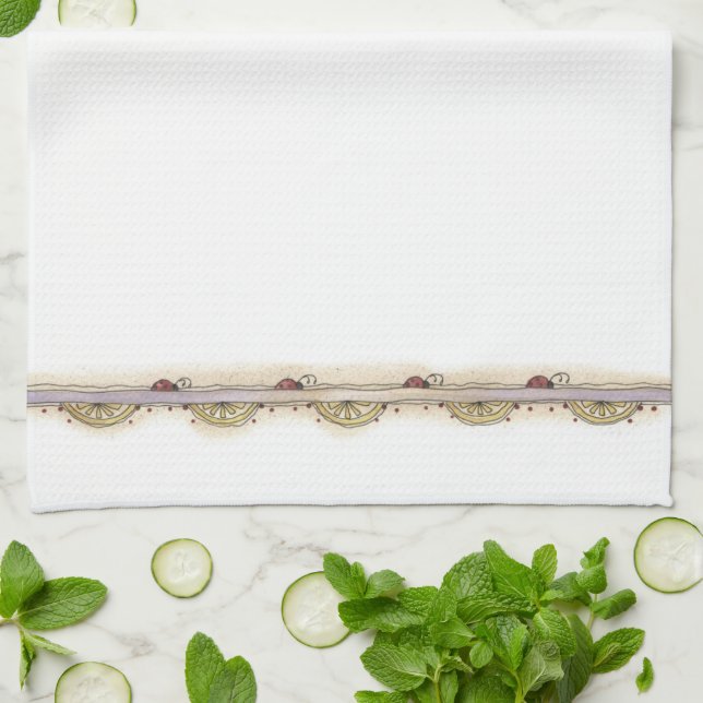 Lemons & Ladybugs - Kitchen Towel (Folded)