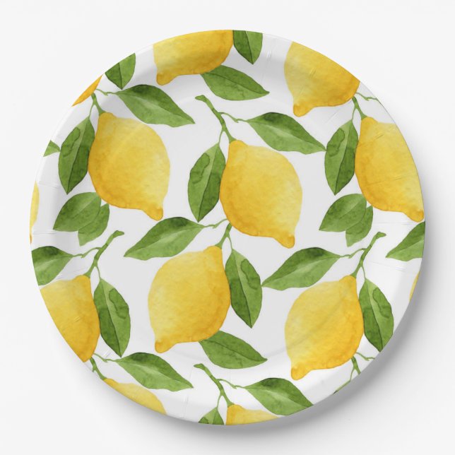 Lemons large paper plates (Front)