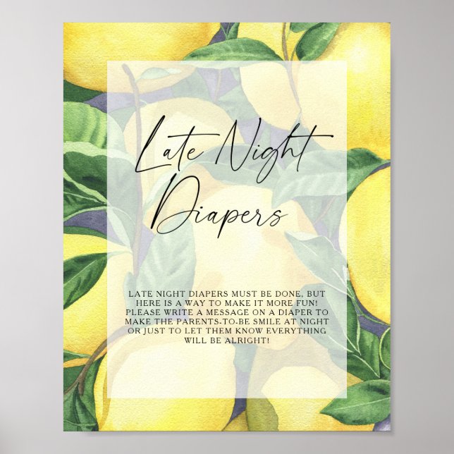Lemons - Late night diapers game Poster (Front)