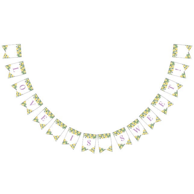 Lemons Lavender Citrus Wedding Shower Party Bunting Flags (All)