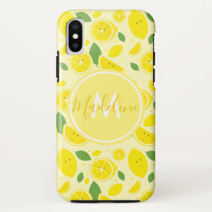 Lemons Leaf Pattern Name Initial Case-Mate iPhone Case