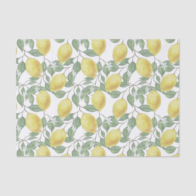 Lemons, Leaves, Blossoms Kitchen Garden Decoupage Tissue Paper (Front)