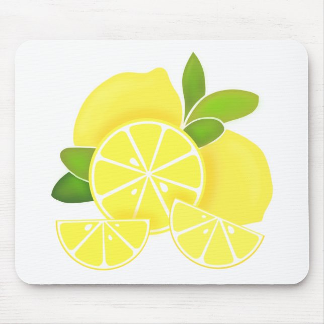 Lemons | lemon slices | sunny citrus pattern      mouse pad (Front)