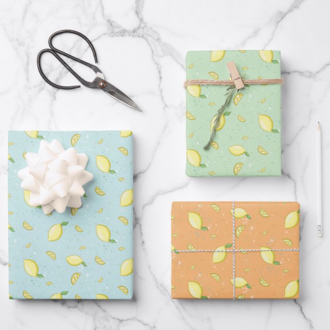 Lemons & Lemons Wrapping Paper Sheet (Front)