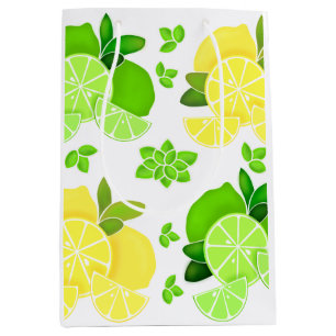 Lemons lime  lemon lime slices sunny citrus    medium gift bag