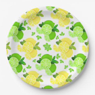 Lemons lime  lemon lime slices sunny citrus    pap paper plate