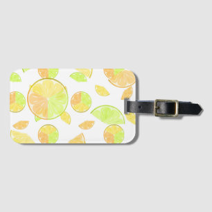 lemons lime orange slices fruit citrus nature luggage tag