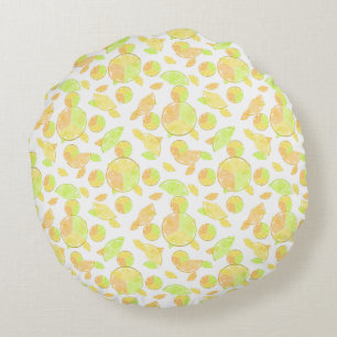 lemons lime orange slices fruit citrus nature round pillow