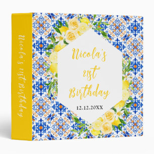 Lemons Mediterranean Birthday Party Photo Album Binder