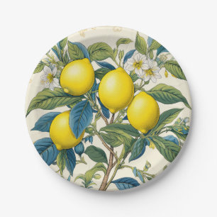 Lemons Mediterranean Summer Citrus Paper Plate