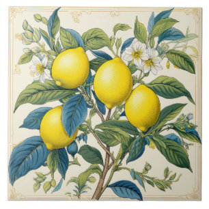 Lemons Mediterranean Summer Citrus Tile