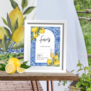 Lemons & Mediterranean Tile Wedding Shower Favours Poster