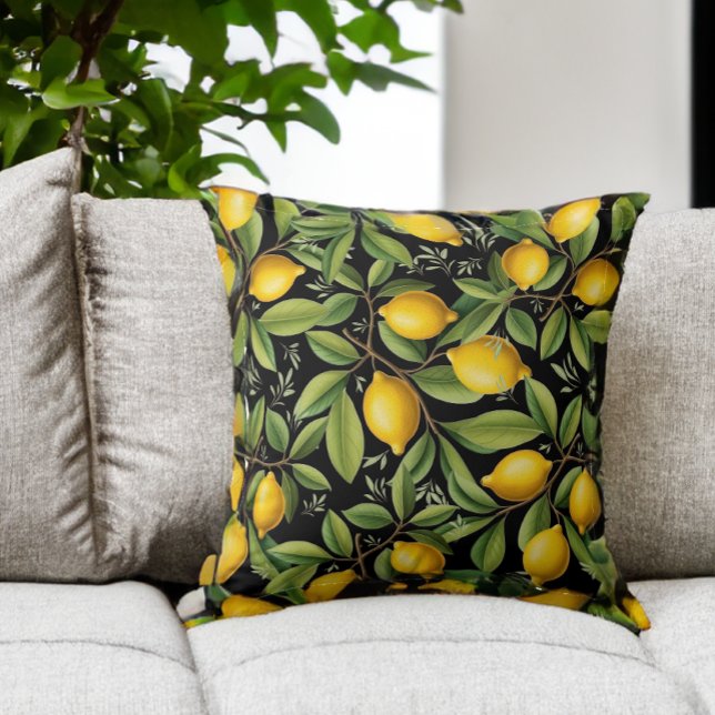 Lemons of the Amalfi Coast Elegant Throw Pillow (Creator Uploaded)