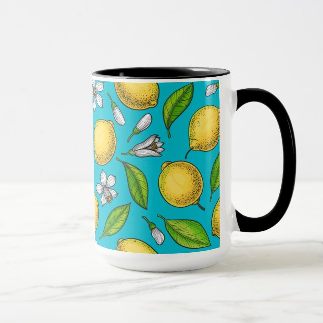 Lemons on blue mug (Right)
