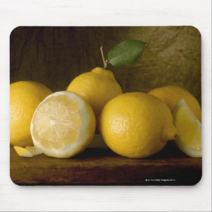 lemons on wood mouse pad