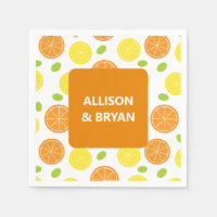Lemons & Oranges Fruit Personalized Wedding Shower