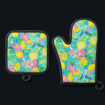 Lemons Oven Mitt & Pot Holder Set<br><div class="desc">This oven mitt and potholder set is shown in lovely lemons art print in vibrant colors.
Customize this item or buy as is.
Licensed Image</div>