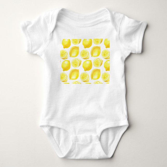 Lemons pattern design baby bodysuit (Front)