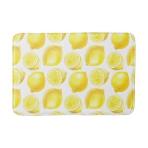 Lemons pattern design bath mat