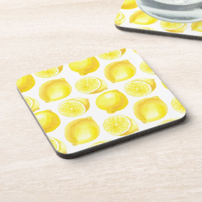 Lemons pattern design coaster (Left Side)