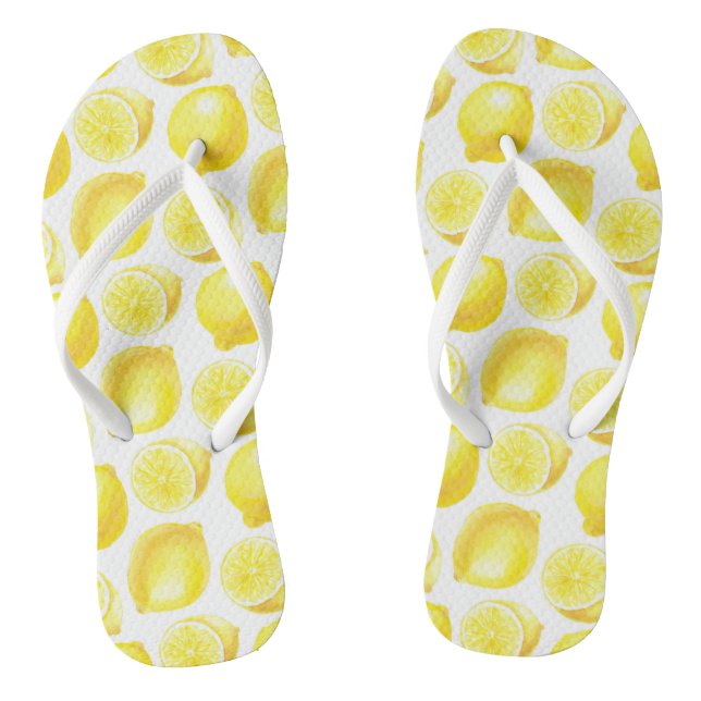 Lemons pattern design flip flops (Footbed)